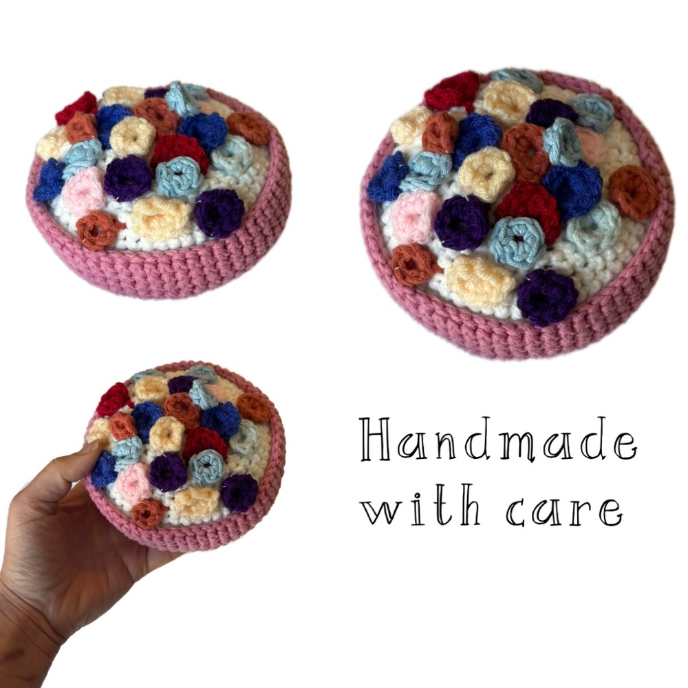 Handmade Crochet Bowl of Cereal